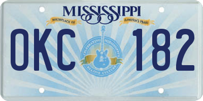 MS license plate OKC182