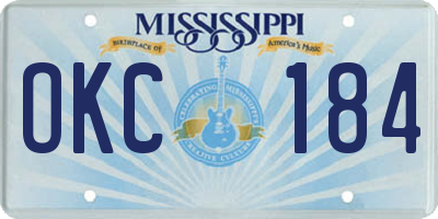 MS license plate OKC184