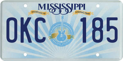 MS license plate OKC185