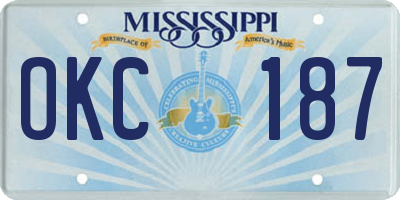 MS license plate OKC187