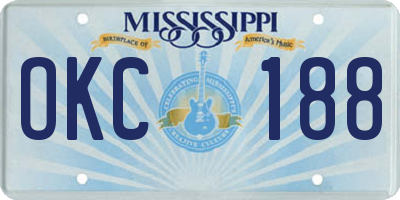 MS license plate OKC188