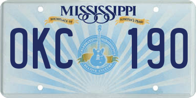 MS license plate OKC190