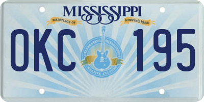 MS license plate OKC195