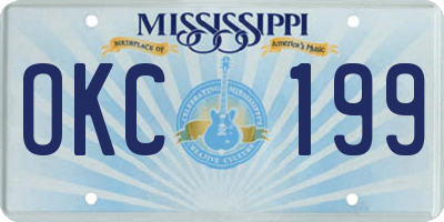 MS license plate OKC199