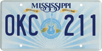 MS license plate OKC211