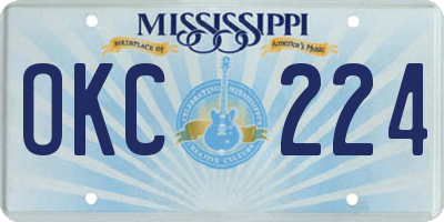 MS license plate OKC224