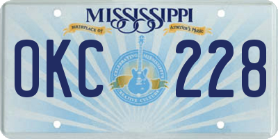 MS license plate OKC228