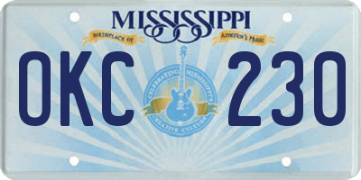 MS license plate OKC230