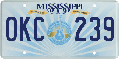 MS license plate OKC239
