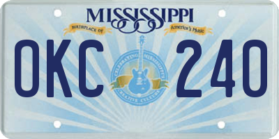 MS license plate OKC240