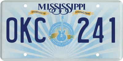 MS license plate OKC241