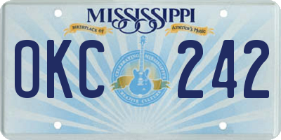 MS license plate OKC242