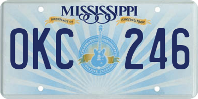 MS license plate OKC246