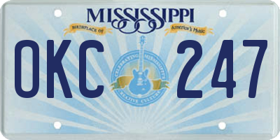 MS license plate OKC247