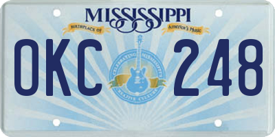 MS license plate OKC248