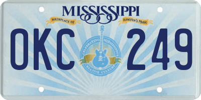 MS license plate OKC249