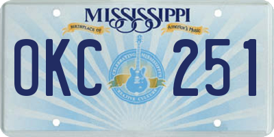 MS license plate OKC251