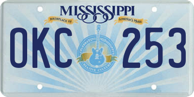 MS license plate OKC253