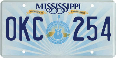 MS license plate OKC254