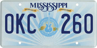 MS license plate OKC260