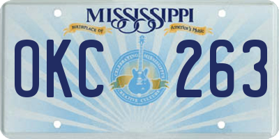 MS license plate OKC263