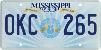 MS license plate OKC265