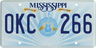 MS license plate OKC266