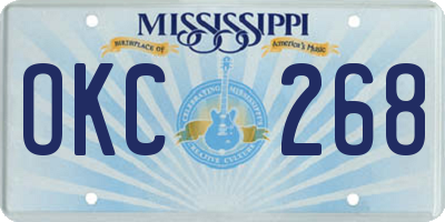 MS license plate OKC268