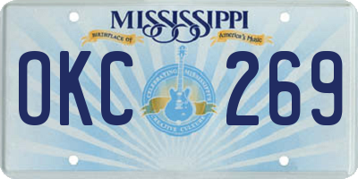MS license plate OKC269