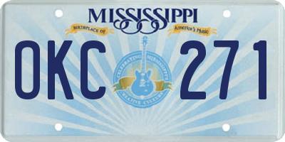 MS license plate OKC271