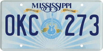 MS license plate OKC273
