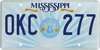 MS license plate OKC277