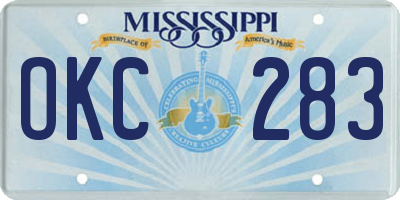 MS license plate OKC283