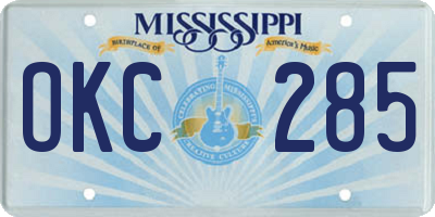 MS license plate OKC285