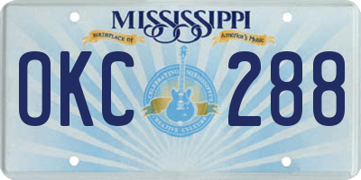 MS license plate OKC288