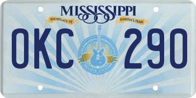 MS license plate OKC290