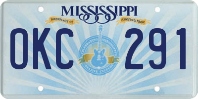 MS license plate OKC291