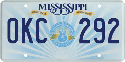 MS license plate OKC292