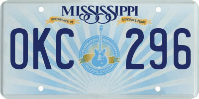 MS license plate OKC296
