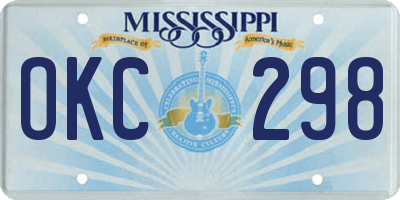 MS license plate OKC298
