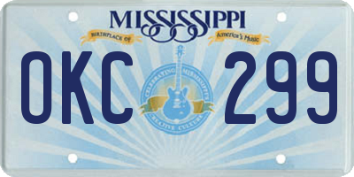 MS license plate OKC299