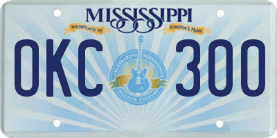 MS license plate OKC300