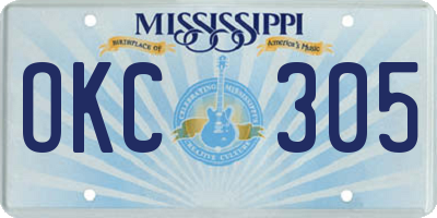 MS license plate OKC305