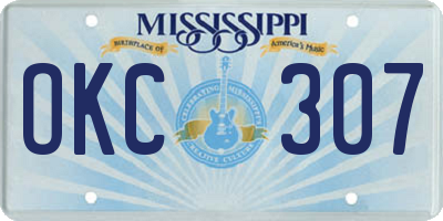 MS license plate OKC307
