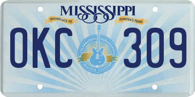 MS license plate OKC309