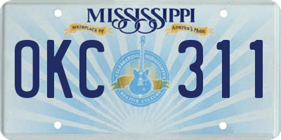 MS license plate OKC311