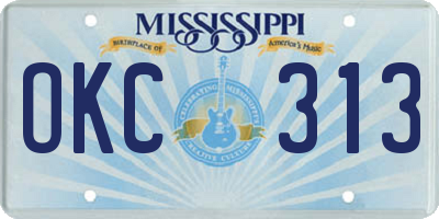 MS license plate OKC313