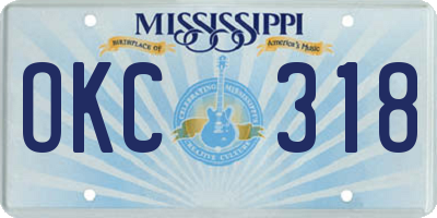 MS license plate OKC318