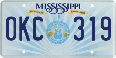 MS license plate OKC319