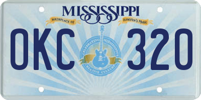 MS license plate OKC320